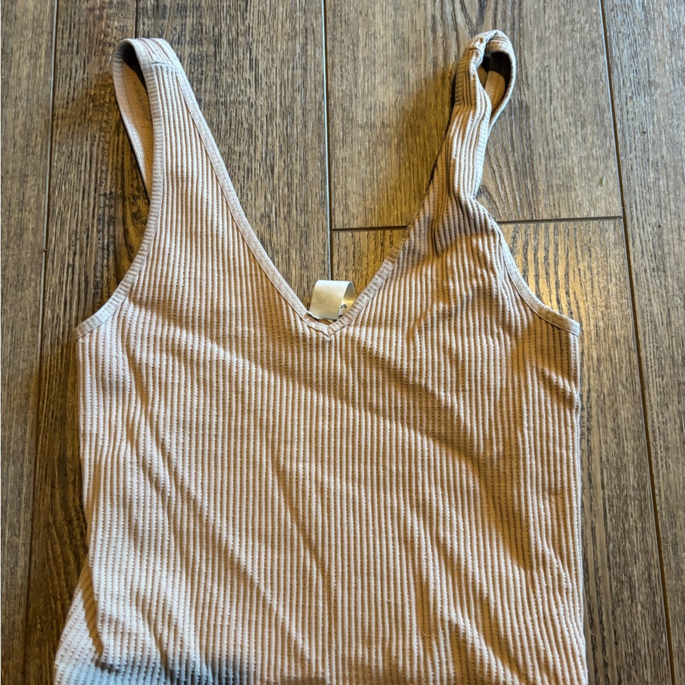 Mahina Ribbed Beige Camisole